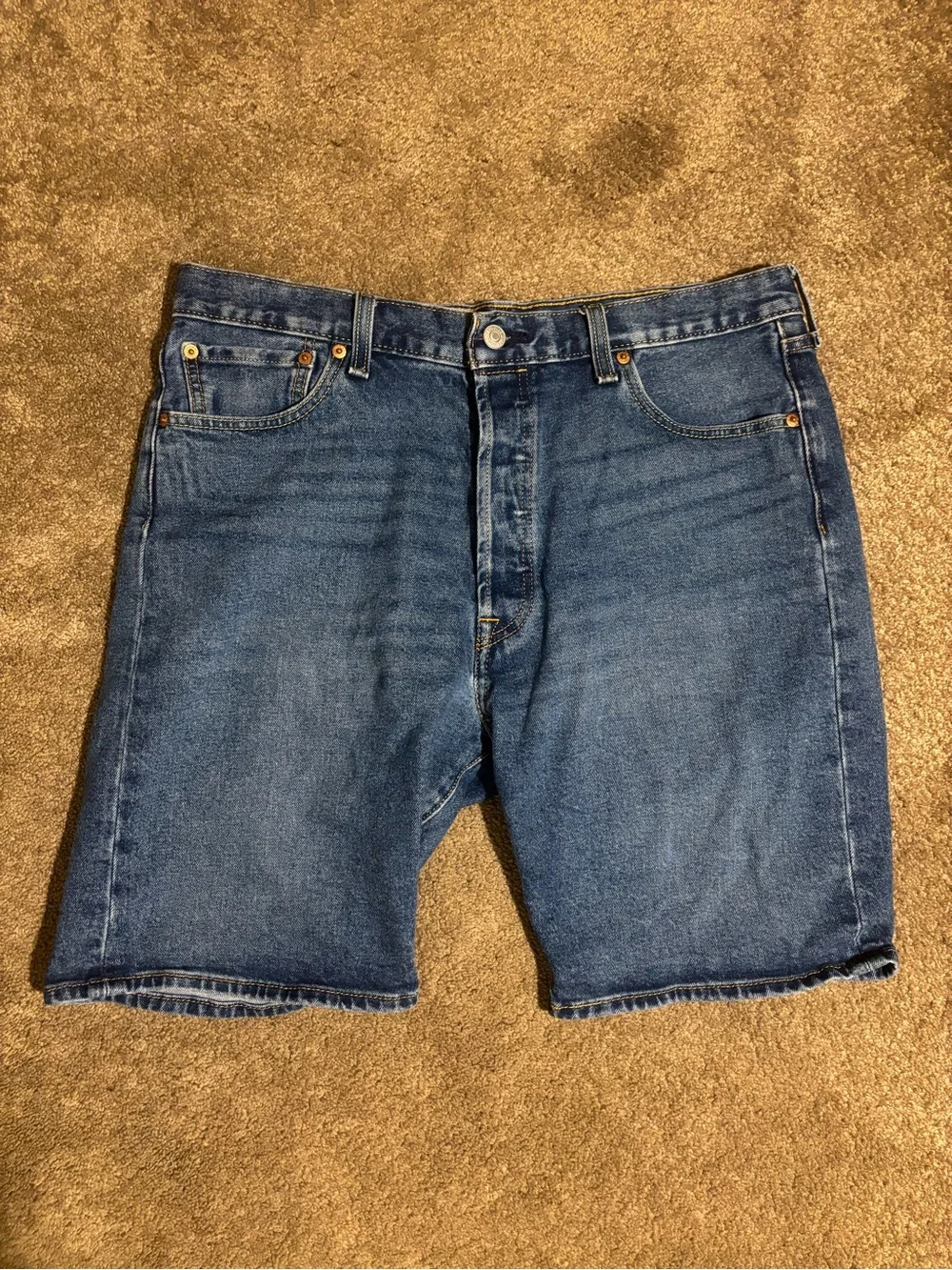 Levi’s 501 Men’s Denim Shorts W36 Blue Cut Off Jean Shorts Button Fly Waterless